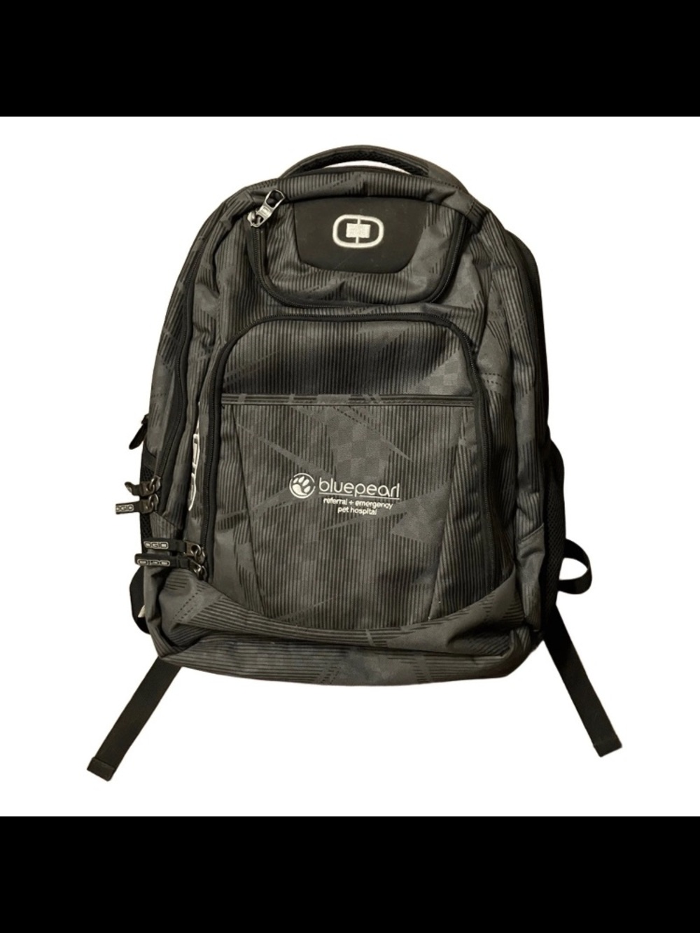 Ogio Excelsior Backpack Gray Black Geometric Pattern Travel Laptop School Work
